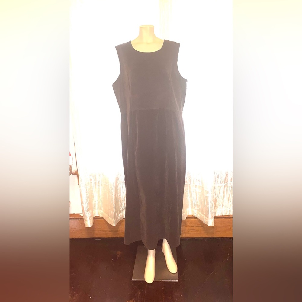 Jessica London Brown Faux Suede Sleeveless Dress & Long Sleeve Jacket Size 20W - Picture 2 of 5